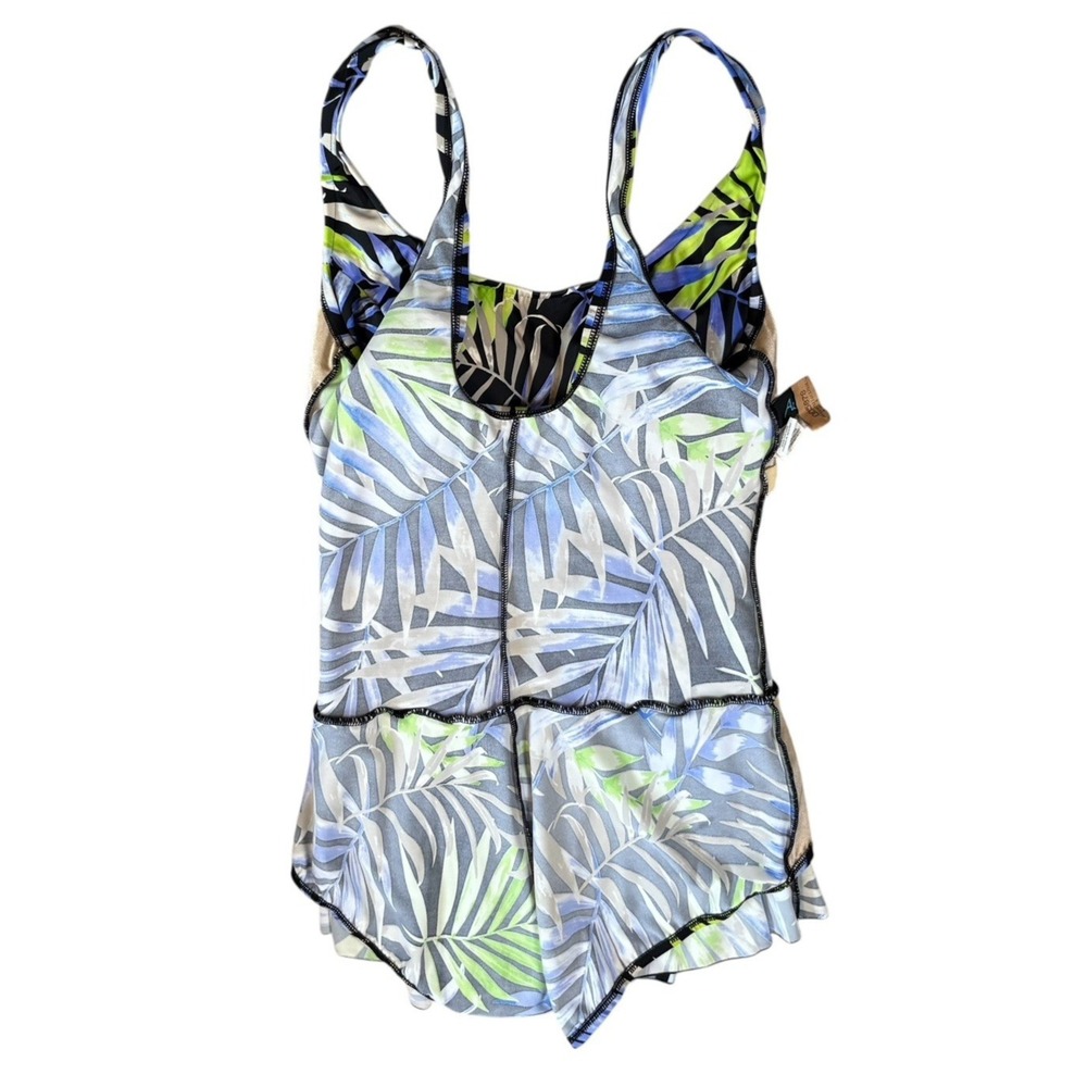 Ayul Women's Size 14 One Piece Bathing Padded Cups Bra Suit Black Green Lavender - Picture 2 of 6